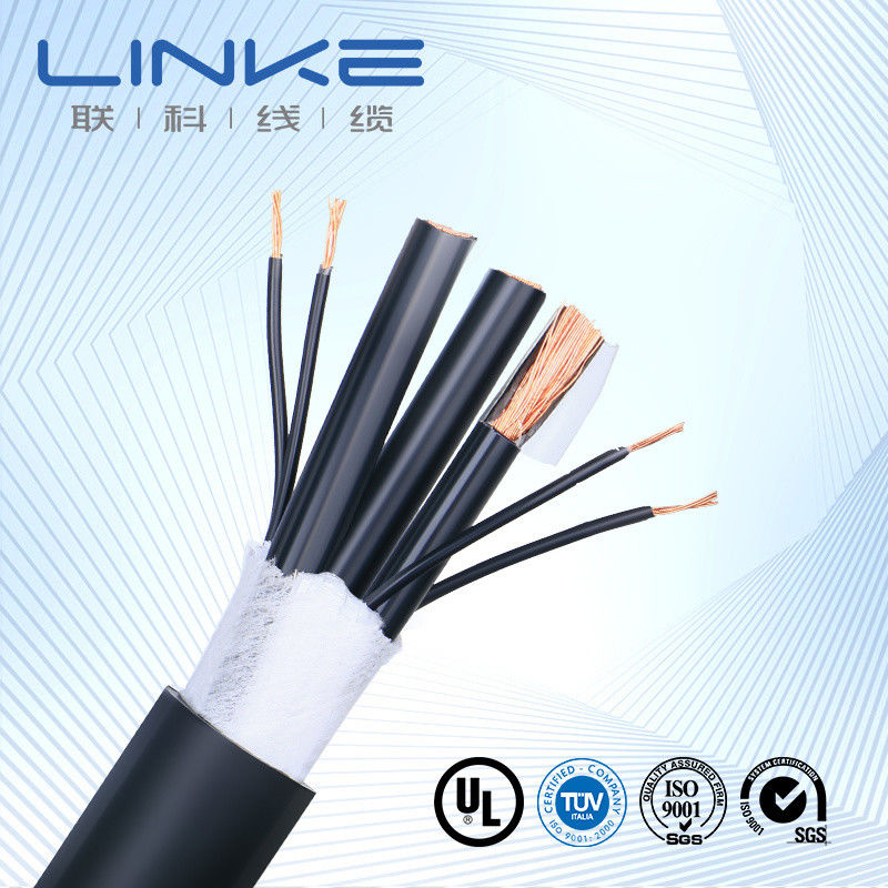 Low Halogens Signaling Cable Coaxial Cable with 4G1.5mm2 and 7g2.5mm2 for Power Control