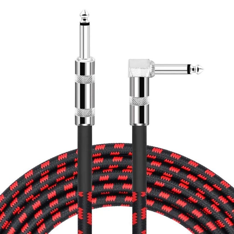 Braid Jack Electric Tweed Guitar Cables 6.35MM With Noiseless Technology for Professional Audio