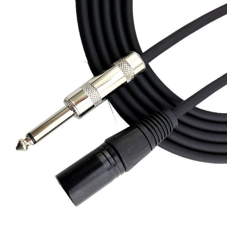 Angle To Straight Electric Guitar Cable 10FT/30FT Black Braided 6.35mm 1/4 Inch