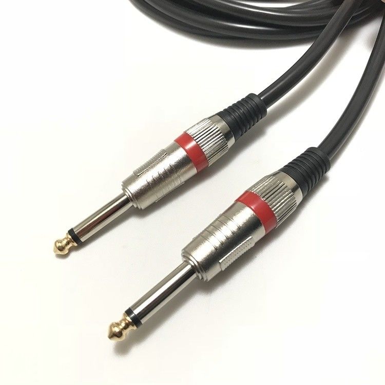 Braided 6.35mm Angle-to-Straight Electric Guitar Cable for Professional Audio Instruments