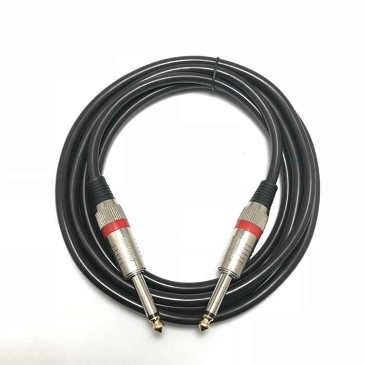 Braided 6.35mm Angle-to-Straight Electric Guitar Cable for Professional Audio Instruments