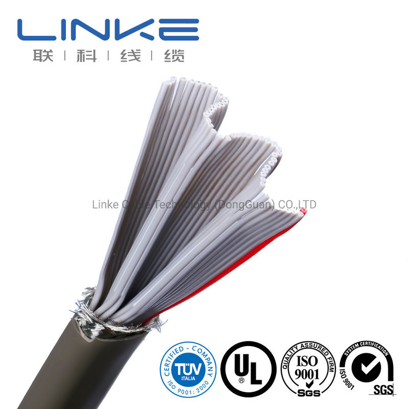50 Core 28AWG Flat Cable with PVC Pipe Bandaging and SATA/SATA Interface UL Electrical Wire