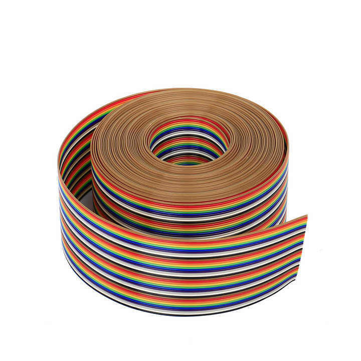 50 Pin Flat Flexible Ribbon Cable with PVC Sheath Material Round Wire and 300V Rated Voltage