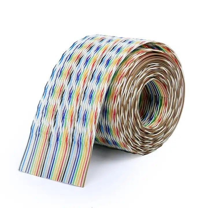 50 Pin Flat Flexible Ribbon Cable with PVC Sheath Material and Round Wire 18.000kg Package Gross Weight