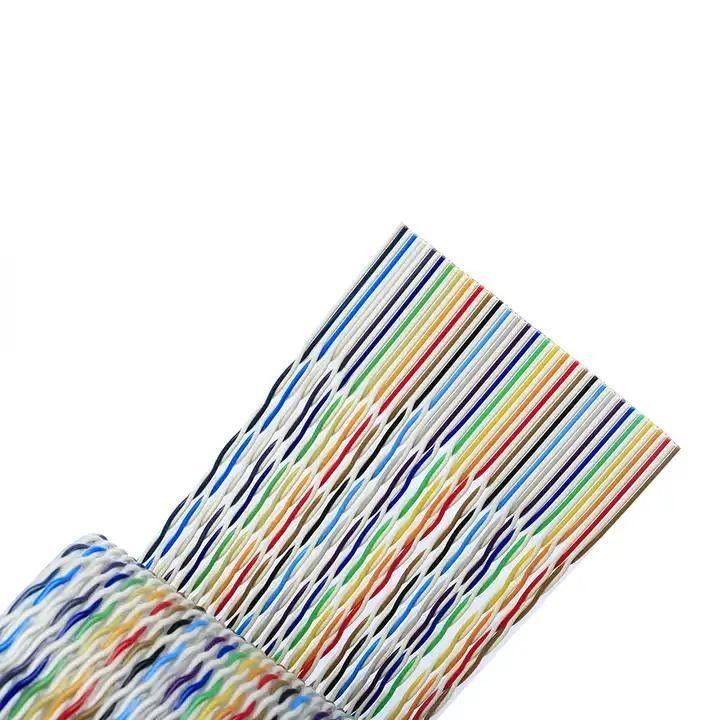 50 Pin Flat Flexible Ribbon Cable with PVC Sheath Material and Round Wire 18.000kg Package Gross Weight