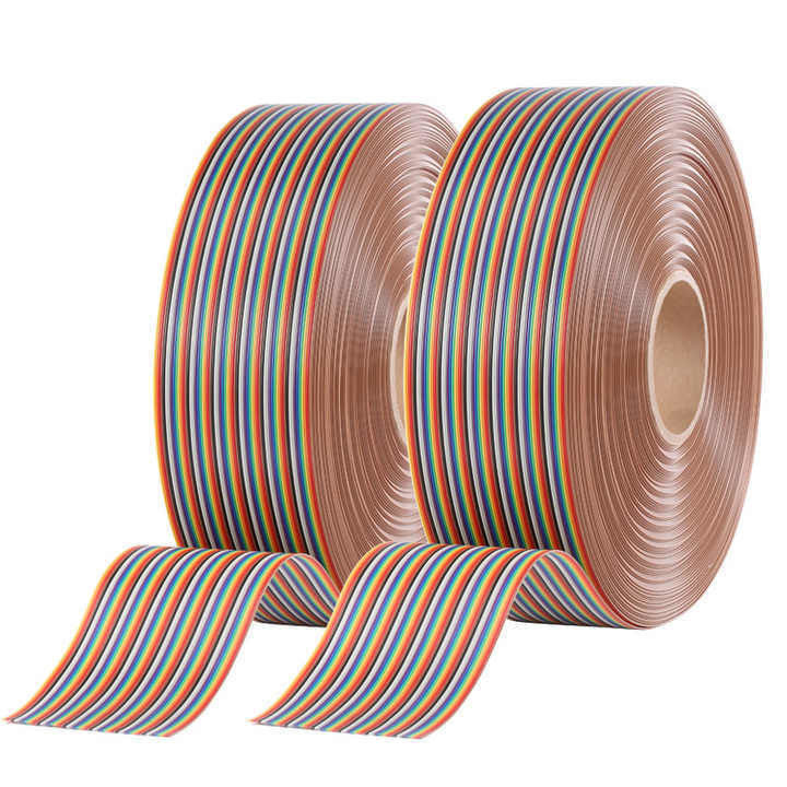UL2651 28AWG 1.27mm Pitch Rainbow Ribbon Harness Flat Cable for Industrial Applications