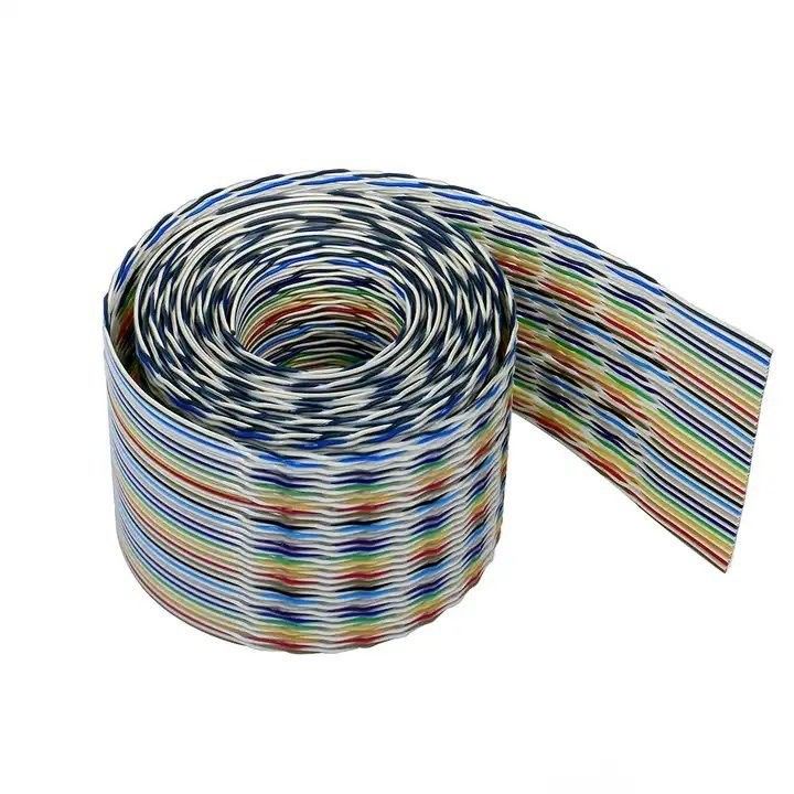 UL2651 28AWG 1.27mm Pitch 10pin 12pin Rainbow Ribbon Harness Flat Cable for Industrial