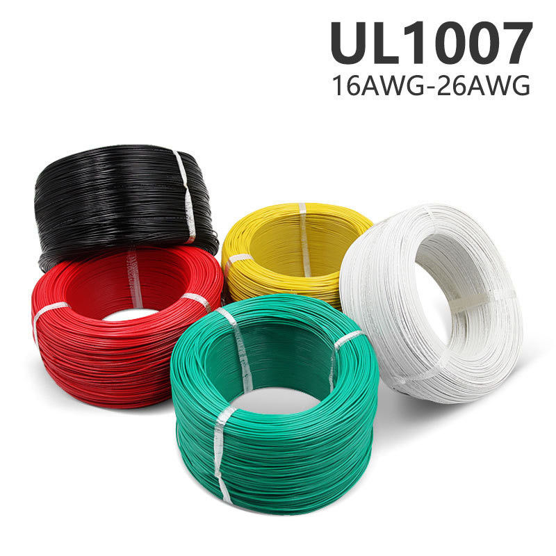 Heat-Resistant UL1007 PVC Insulated Wire 16-28 AWG Tinned Copper Cable with Wide Temperature Range