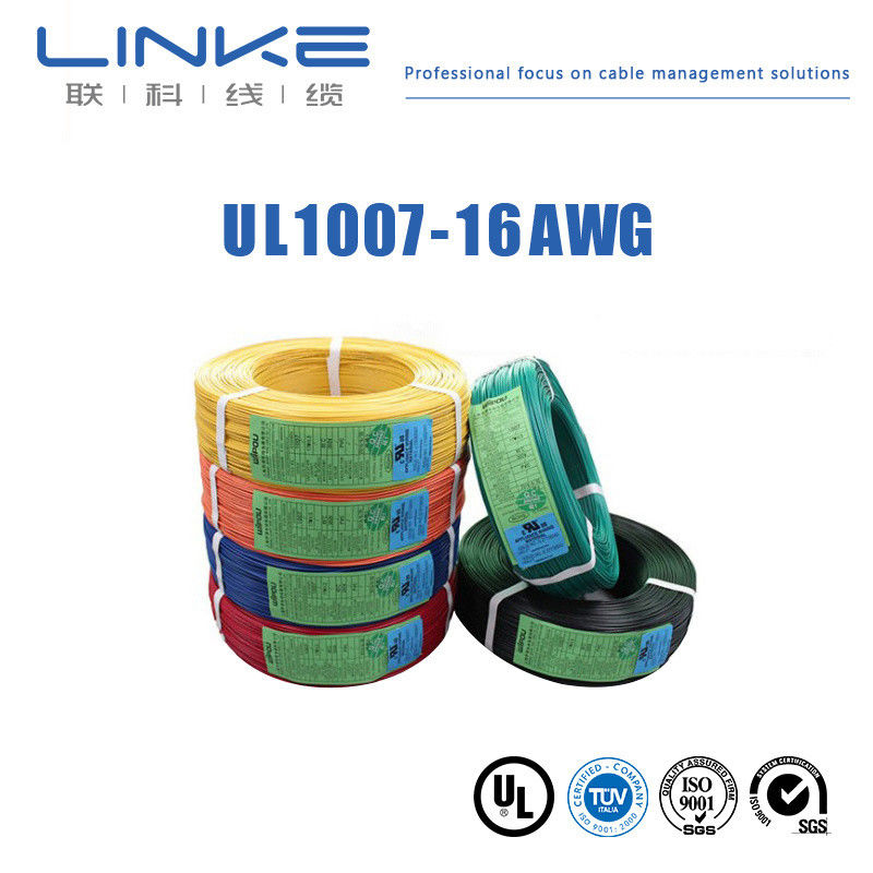 Heat-Resistant UL1007 PVC Insulated Wire 16-28 AWG Tinned Copper Cable with Wide Temperature Range