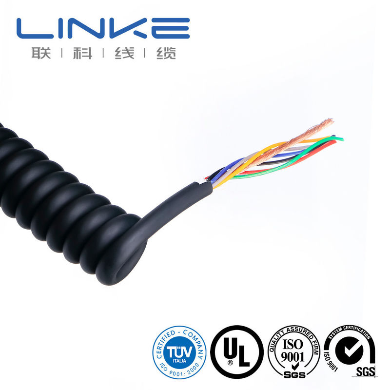 Copper Conductor Spring Cable with XLPE Sheath and 300-600V Rated Voltage for Industrial Applications