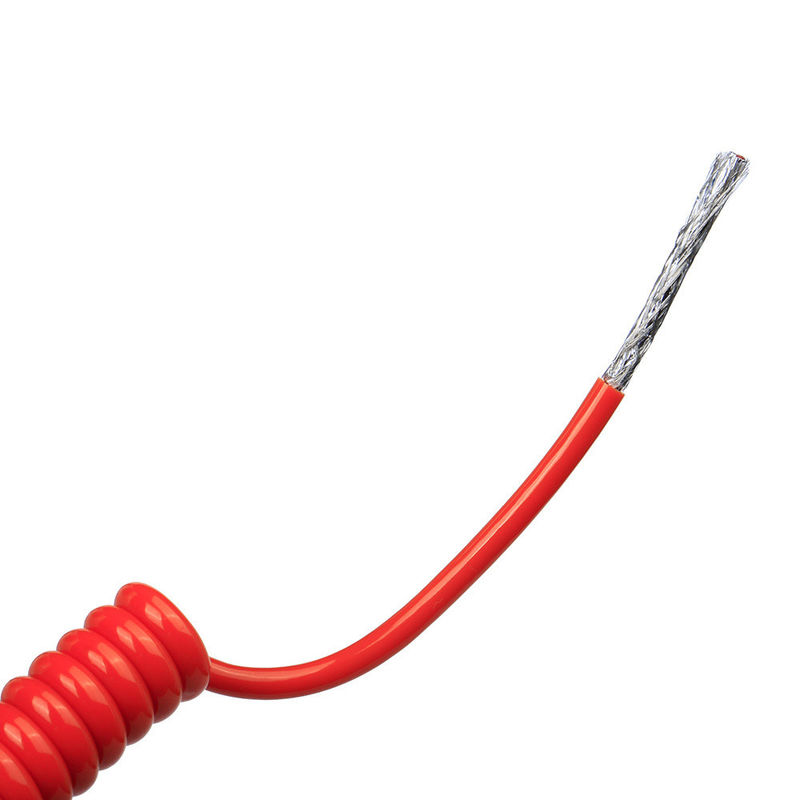 US TPU/PUR/PU Spiral Spring Cable With Strong Elasticity Bare Copper Conductor