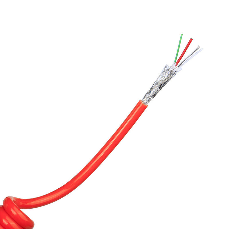 US TPU/PUR/PU Spiral Spring Cable With Strong Elasticity Bare Copper Conductor