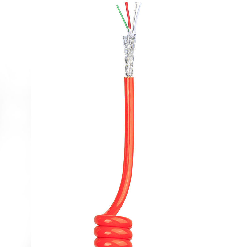 US TPU/PUR/PU Spiral Spring Cable With Strong Elasticity Bare Copper Conductor