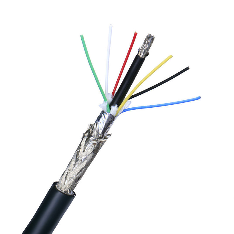 Shielded Multi Cores Control Cable 26AWG 28AWG 4 Core Copper PVC Jacket Signal Cable