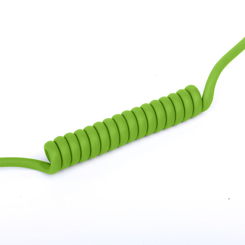 Rubber Jacket Coil Silicone Spiral Coiled Power Spring Robot Cable for Smooth Coiling