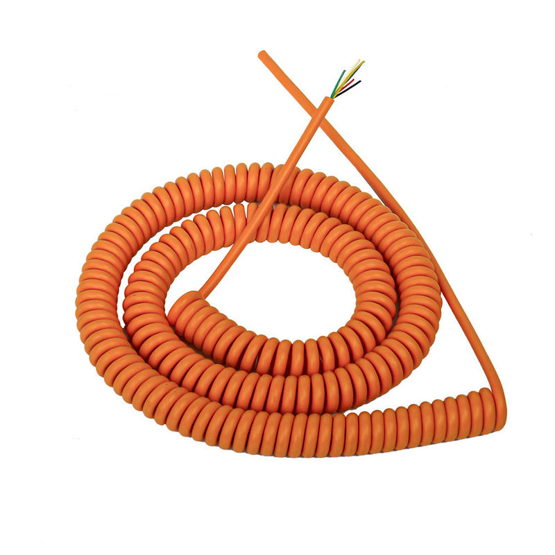 Rubber Jacket Coil Silicone Spiral Coiled Power Spring Robot Cable for Smooth Coiling