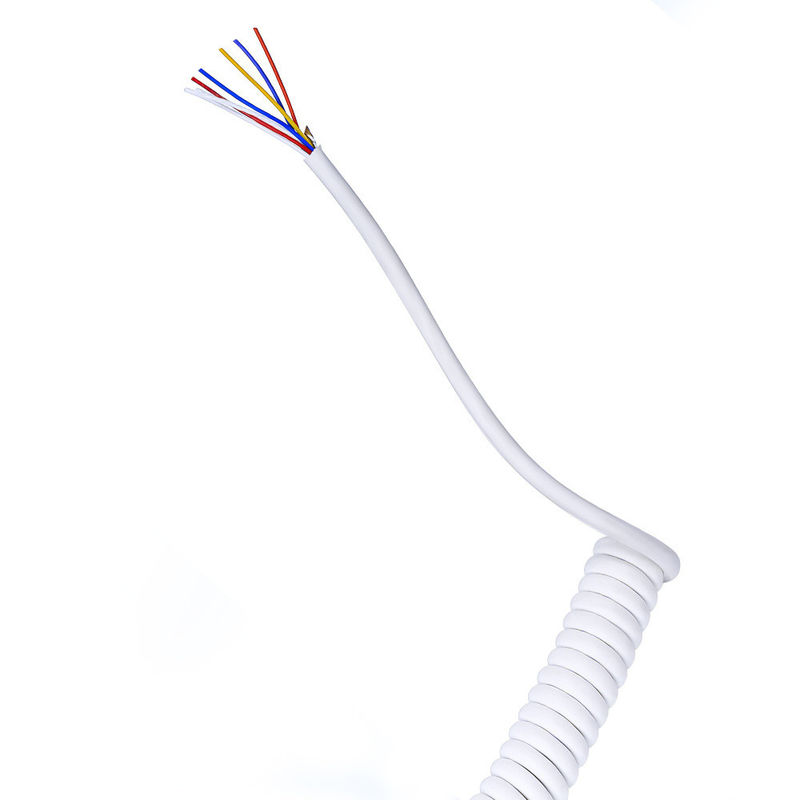 Tinned Copper PUR Jacket 300V Rated Spiral Cable Spring Coiled Wire for Industrial Control