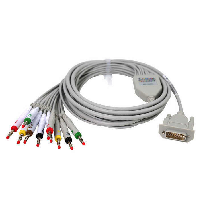 12-Channel ECG Machine Spare Parts Tinned Copper Medical For ECG Patient Cable