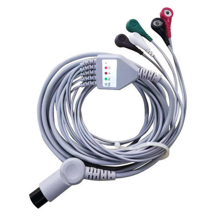 TPU Insulation Material 3/5 Lead ECG Cable for Rainbow Patient Monitor Wires for in vitro diagnostic equipment