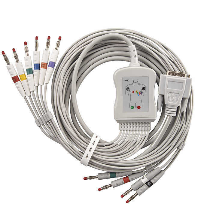 TPU Insulation Material 3/5 Lead ECG Cable for Rainbow Patient Monitor Wires for in vitro diagnostic equipment