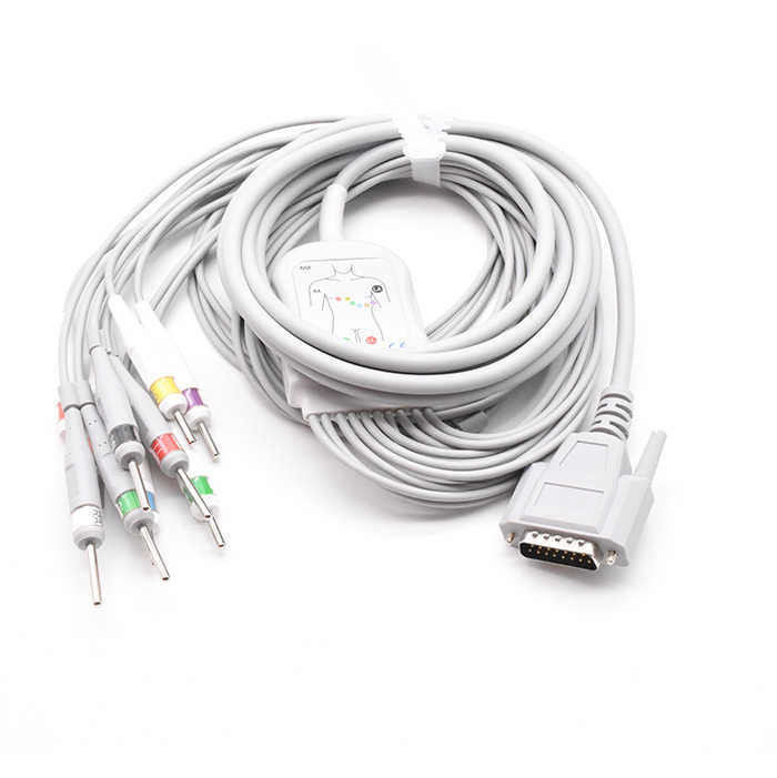 TPU Insulation Material 3/5 Lead ECG Cable for Rainbow Patient Monitor Wires for in vitro diagnostic equipment