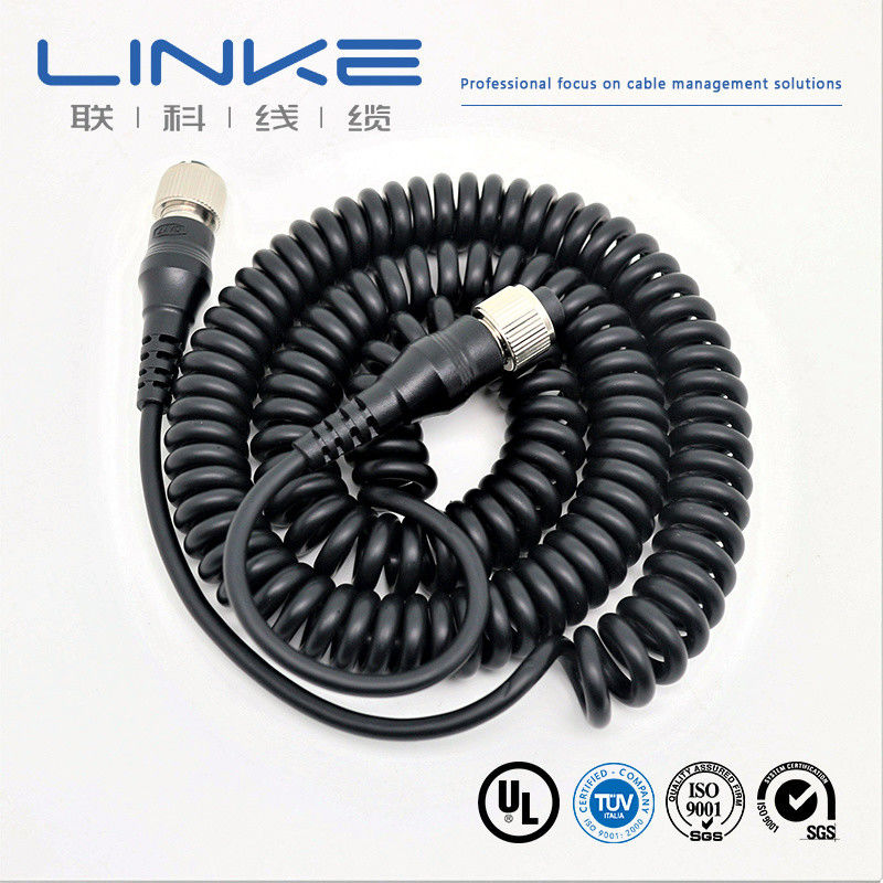 Round Parallel Flat Coiled Medical Cable Customized For High Voltage Wiring Harness Medical equipment connection cable