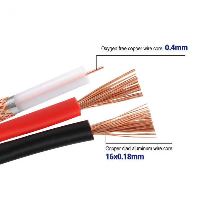 Bare Copper 750hm Coaxial Cable 100 Meters Rg174 Cable With Current 300V PVC Jacket