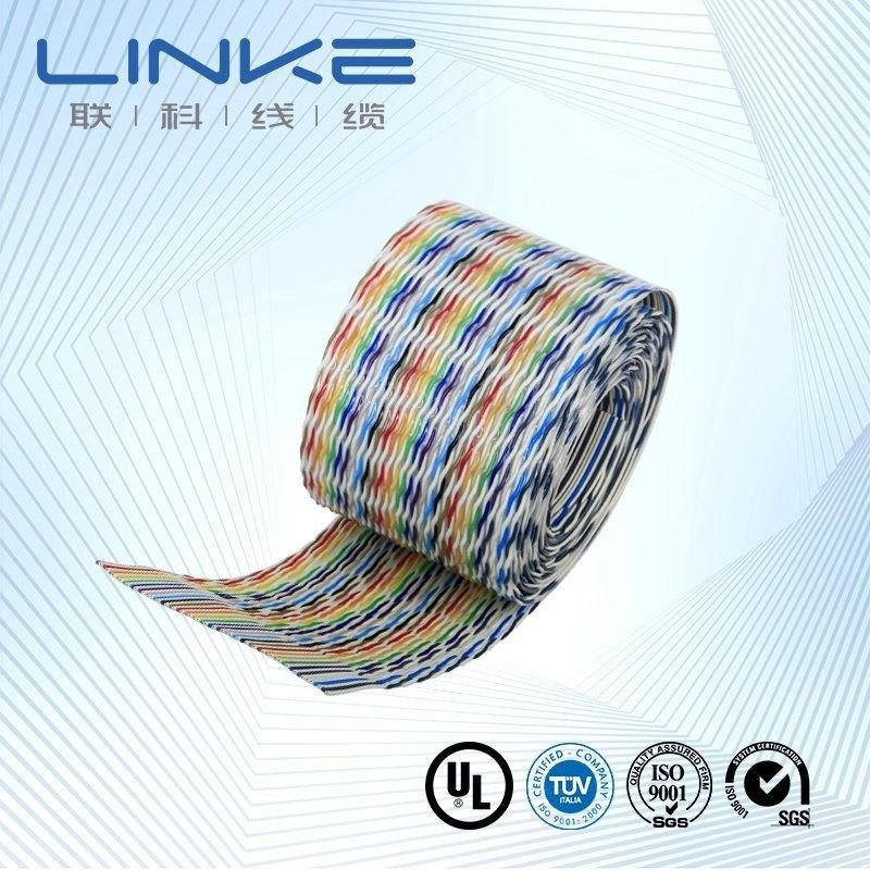 Rainbow Color Flat Ribbon Cable with 2.54mm Pitch and Tinned Wire Core for IDC Connector Applications