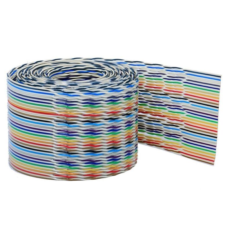 Rainbow Color Flat Ribbon Cable with 2.54mm Pitch and Tinned Wire Core for IDC Connector Applications