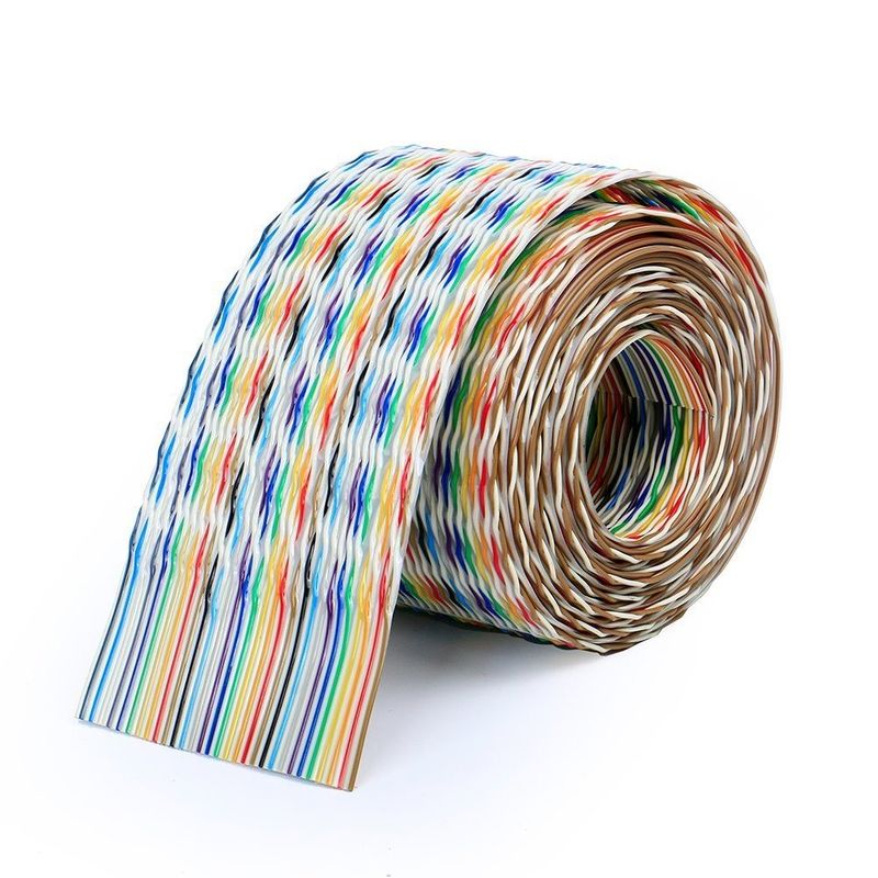 Rainbow Color Flat Ribbon Cable with 2.54mm Pitch and Tinned Wire Core for IDC Connector Applications