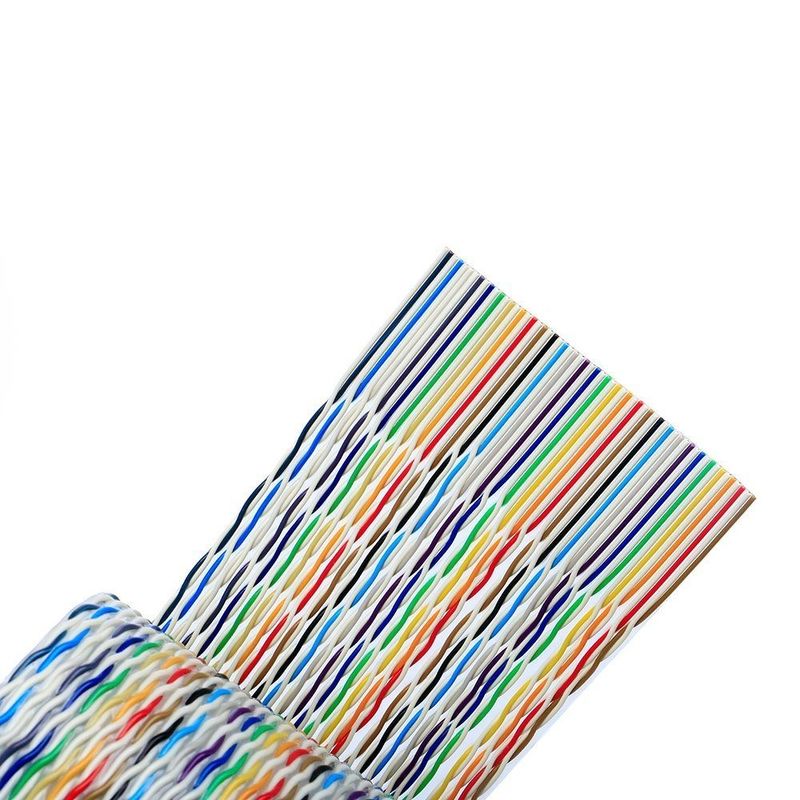 Rainbow Color Flat Ribbon Cable with 2.54mm Pitch and Tinned Wire Core for IDC Connector Applications