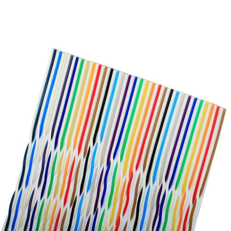 Rainbow Color Flat Ribbon Cable with 2.54mm Pitch and Tinned Wire Core for IDC Connector Applications