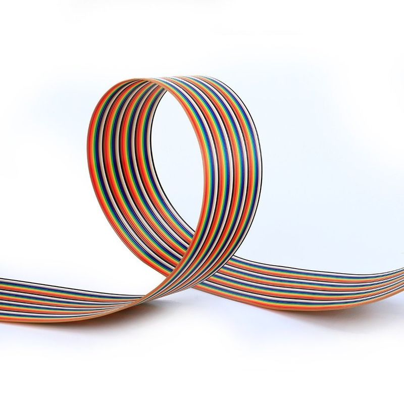 8/10/14/16/20/40/50 Pin Flat Ribbon Extension Data Cable with Red Edge and Customizable Insulation Materials