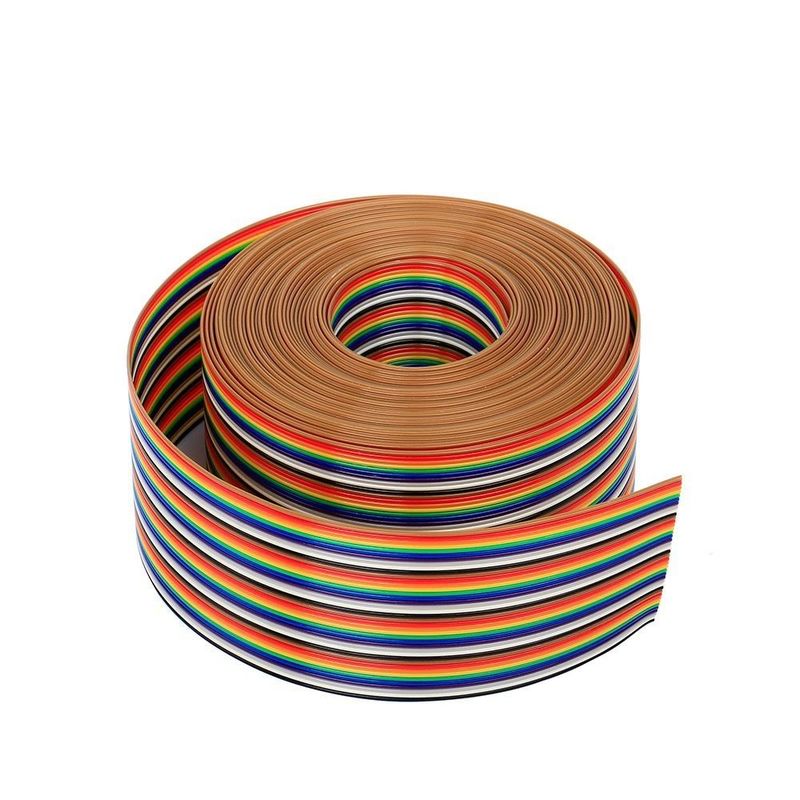 8/10/14/16/20/40/50 Pin Flat Ribbon Extension Data Cable with Red Edge and Customizable Insulation Materials