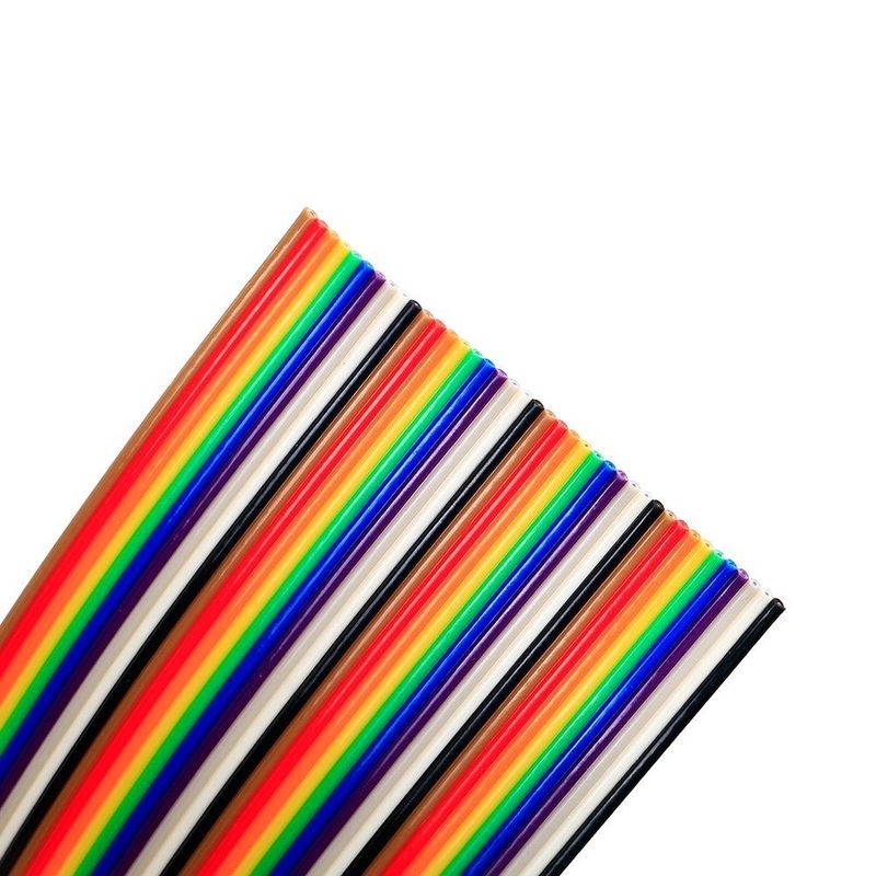 8/10/14/16/20/40/50 Pin Flat Ribbon Extension Data Cable with Red Edge and Customizable Insulation Materials