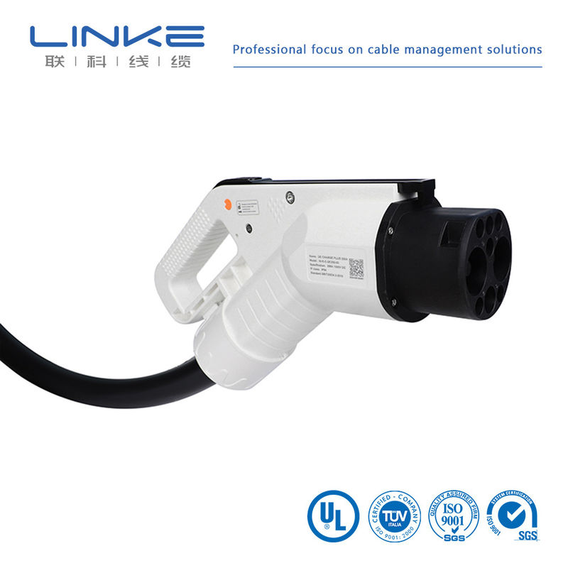 Black Type2 To Type2 EV Charger Cable 32A 11kw 3 Phase With Silicone Jacket