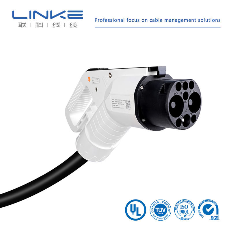 Black Type2 To Type2 EV Charger Cable 32A 11kw 3 Phase With Silicone Jacket