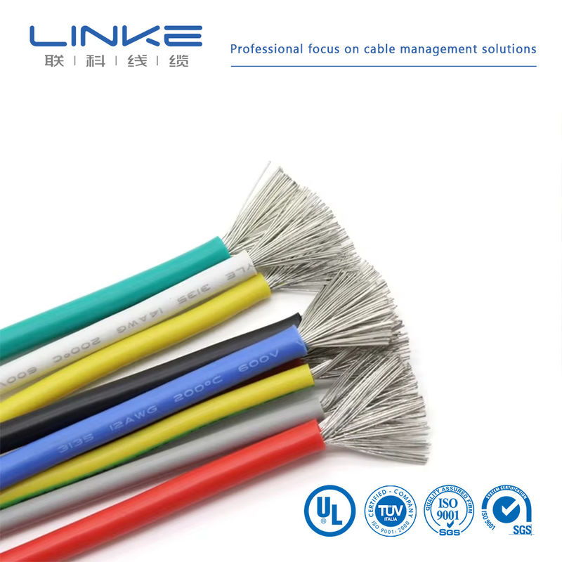 UL3135 Silicone Rubber Wire 30 28 26 24 22 20 18 16 14 12 10 AWG Insulated Soft Copper Electron LED Lamp Lighting Cable