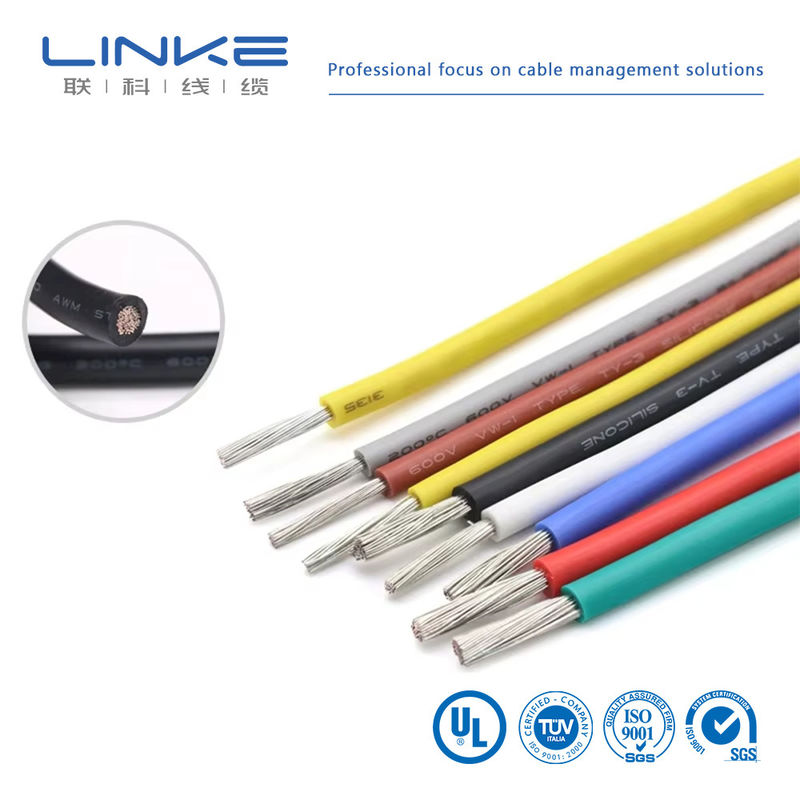UL3135 Silicone Rubber Wire 30 28 26 24 22 20 18 16 14 12 10 AWG Insulated Soft Copper Electron LED Lamp Lighting Cable