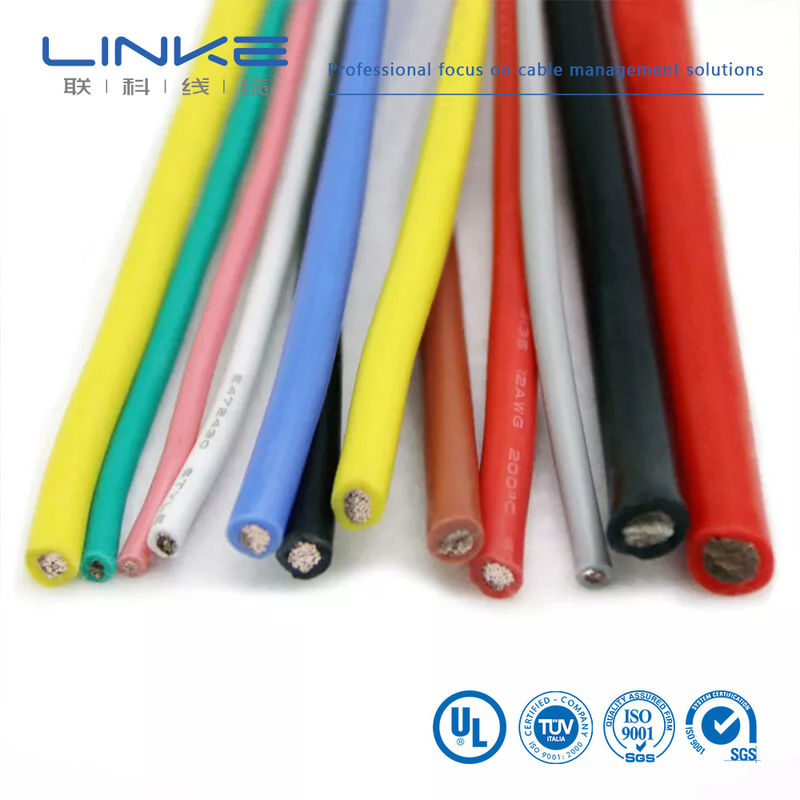 UL3135 Silicone Rubber Wire 30 28 26 24 22 20 18 16 14 12 10 AWG Insulated Soft Copper Electron LED Lamp Lighting Cable