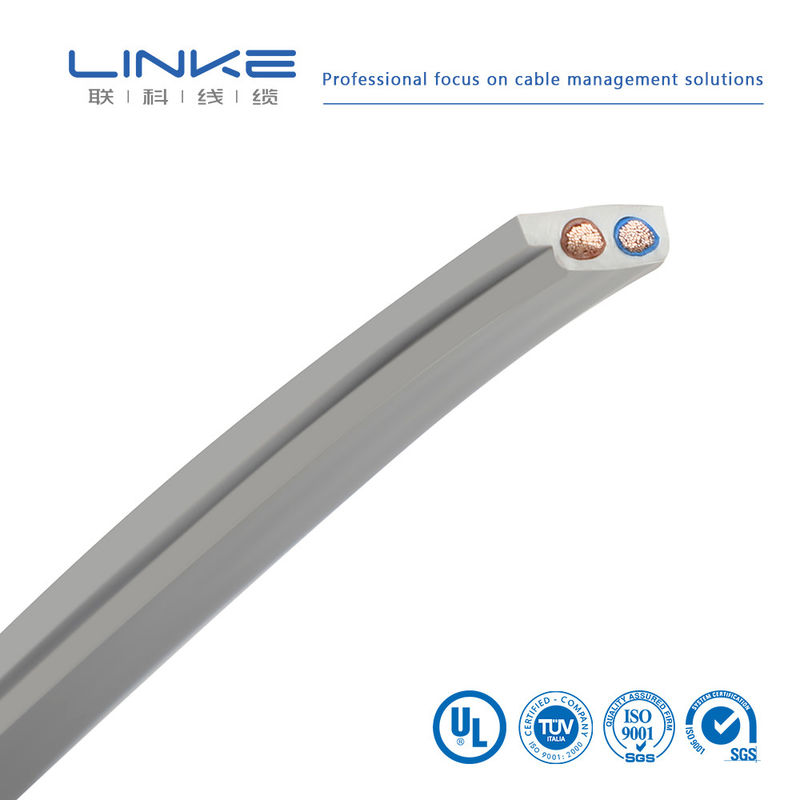 UL1185 Flat Wire Gray PVC Parallel Cable With 10 Pin Flexible Flat Ribbon Shape