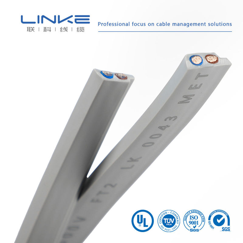 UL1185 Flat Wire Gray PVC Parallel Cable With 10 Pin Flexible Flat Ribbon Shape