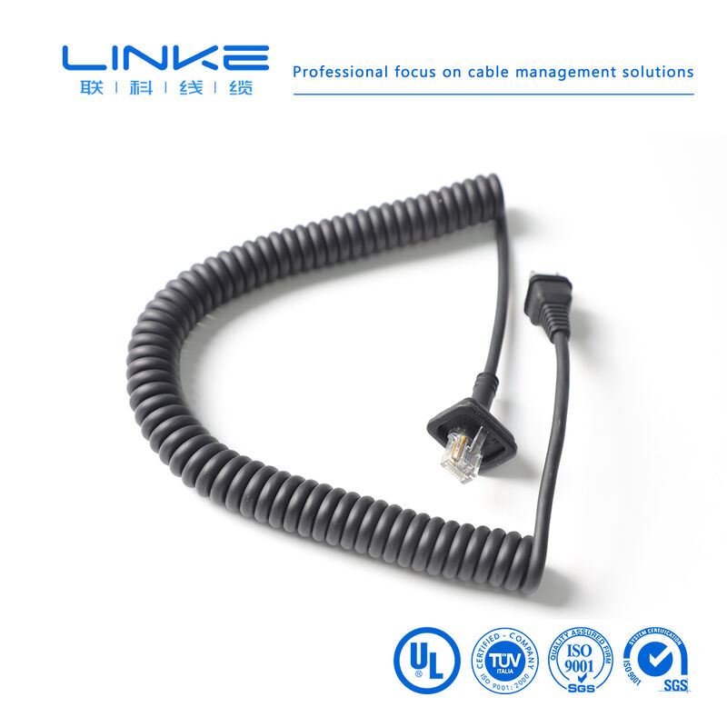 Category 6 Gigabit Shielded Industrial Spring Network Cable With RJ45 Connector For Industrial Ethernet