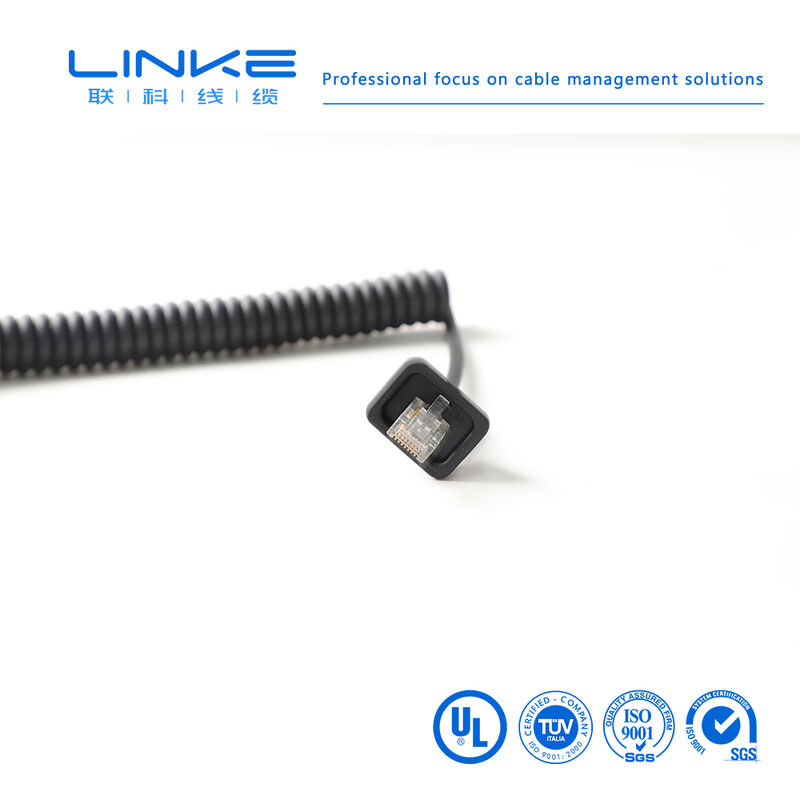 Category 6 Gigabit Shielded Industrial Spring Network Cable With RJ45 Connector For Industrial Ethernet
