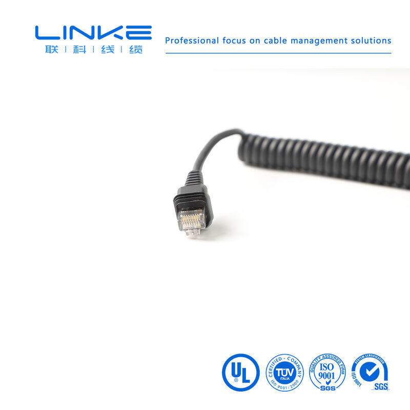 Category 6 Gigabit Shielded Industrial Spring Network Cable with RJ45 Connector for Industrial Ethernet Applications