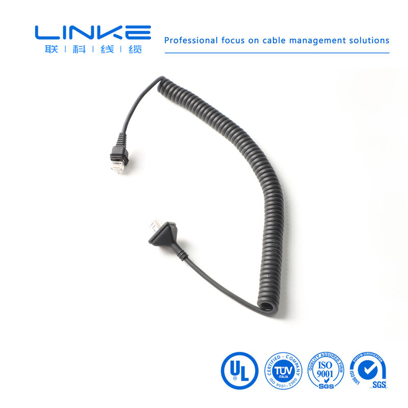 Category 6 Gigabit Shielded Industrial Spring Network Cable With RJ45 Connector For Industrial Ethernet