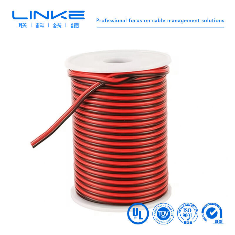 2468 VW-1 80°C 300V 22AWGx2C Flat Ribbon Wire UL2468 2 Core PVC Speaker Cable