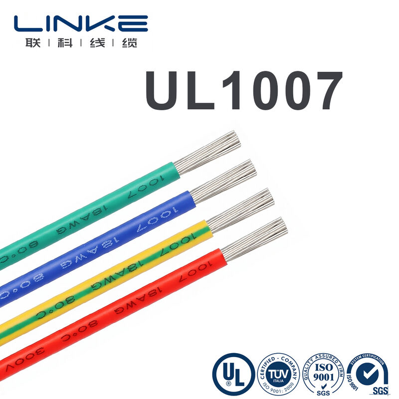 UL1007 Electronic Hook-Up Wire with Tinned Copper Conductor 300V Rated and Customizable PVC Sheath